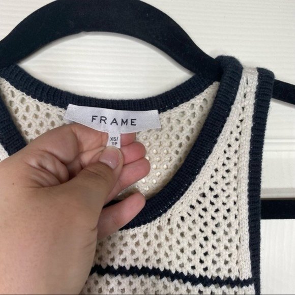 Frame Open Knit Striped Midi Dress Size XS - Picture 4 of 7